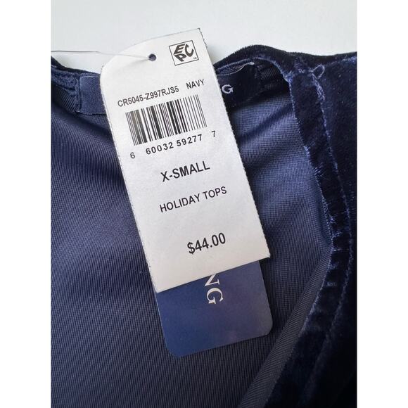 NWT One Clothing Navy Blue Velour Long Sleeve Romper Women's XS - Picture 8 of 10